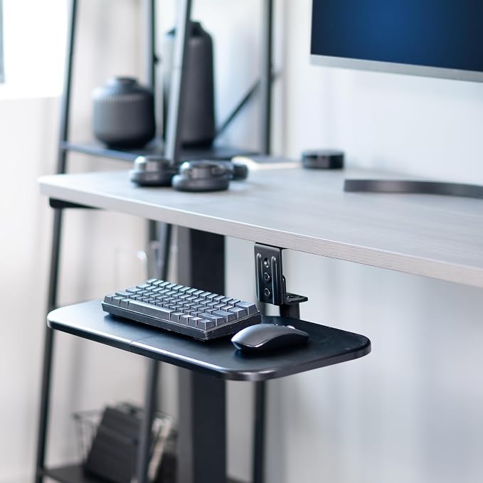 VIVO Under Desk Rotating 23 x 10 inch Computer Keyboard and Mouse Tray - Image 9