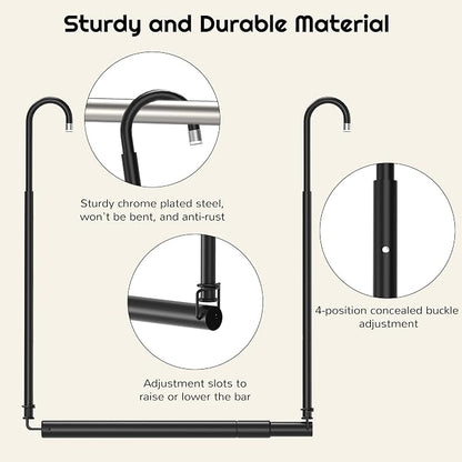 Hanging Closet Rod Adjustable Width Height Closet Rods - Image 4