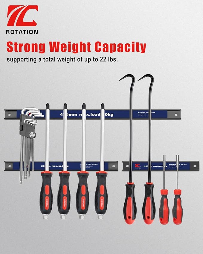 ROTATION Magnetic Tool Holder Set, 18.5”/11.8”/7.8”, 3-Piece Multi-Size - Image 3
