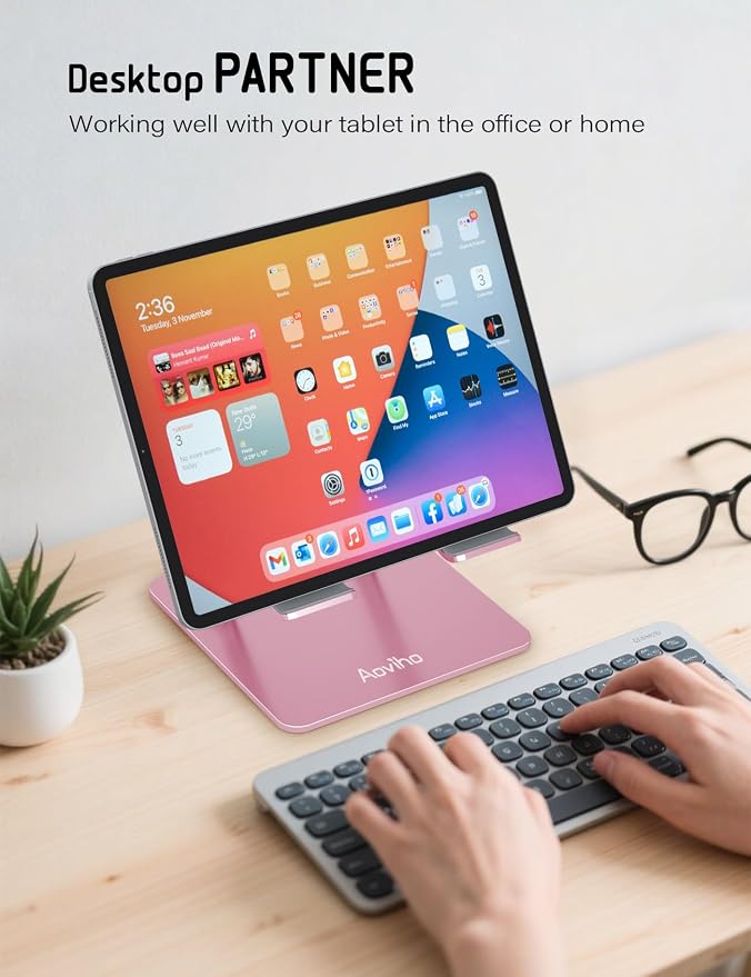 Tablet Stand Holder for Desk, Adjustable Desktop Tablet Holder, Foldable - Image 4