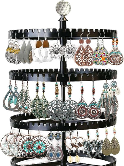 6-story rotating earring rack storage rack, adjustable plastic pendant display - Image 4
