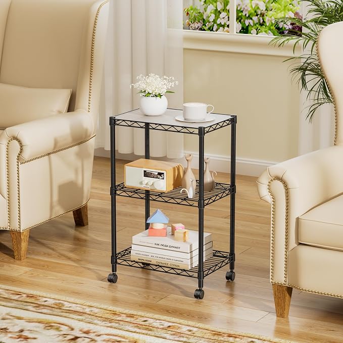 SINGAYE Small Wire 3 Adjustable Shelves Pantry Metal Shelf Floor Organizer | - Image 7