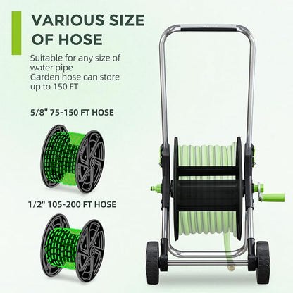 Garden Hose Reel Cart, Holds 75-150 Feet of 5/8-Inch Hose, Portable Hose Reel - Image 4