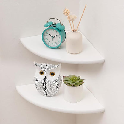Corner Shelves, Floating Corner Shelf, Round End Wall Mount by Coamily