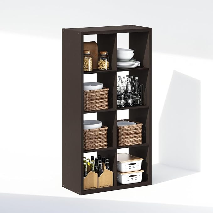 Furinno Cubic Extra Thick 8-Cube Closet Organizers and Storage, Dark Oak | 14.6 - Image 5