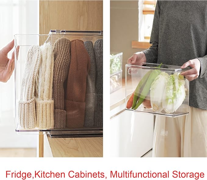Abiudeng Refrigerator Organizer Bins, Refrigerator Storage Bins Drawers - Image 4