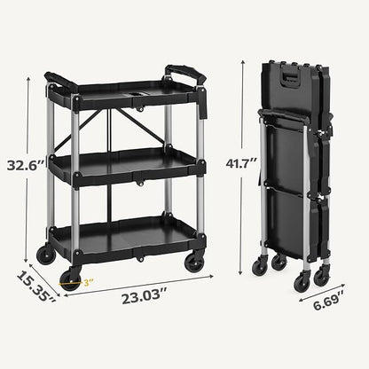 DWVO 3-Tier Foldable Service Cart - Image 3