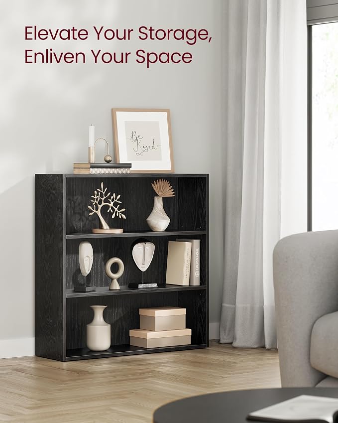 VASAGLE Set of 2 Bookshelves, 31.5 Inches Wide, 3-Tier Open Bookcases - Image 4