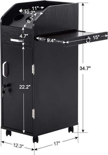 BarberPub Beauty Salon Trolley Storage Cart Hair Dryer Holder Stylist Equipment - Image 7