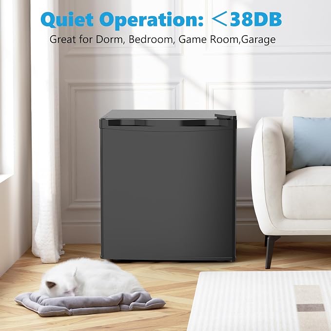 1.6 Cu.ft Mini Fridge with Freezer, Compact Refrigerator, Single Reversible Door - Image 2