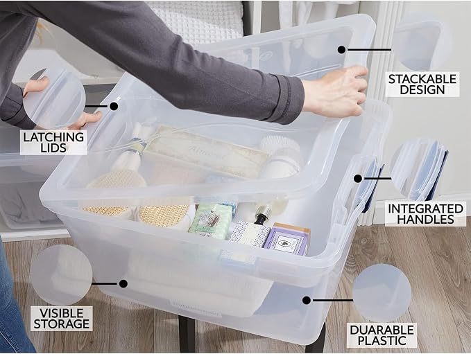 Rubbermaid Cleverstore 74 Qt Clear Storage Bins - Image 5