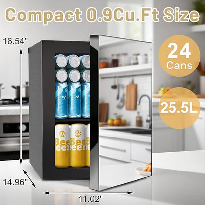7 Temp Control 24Can/0.9Cu.Ft Mini Fridge - Image 2