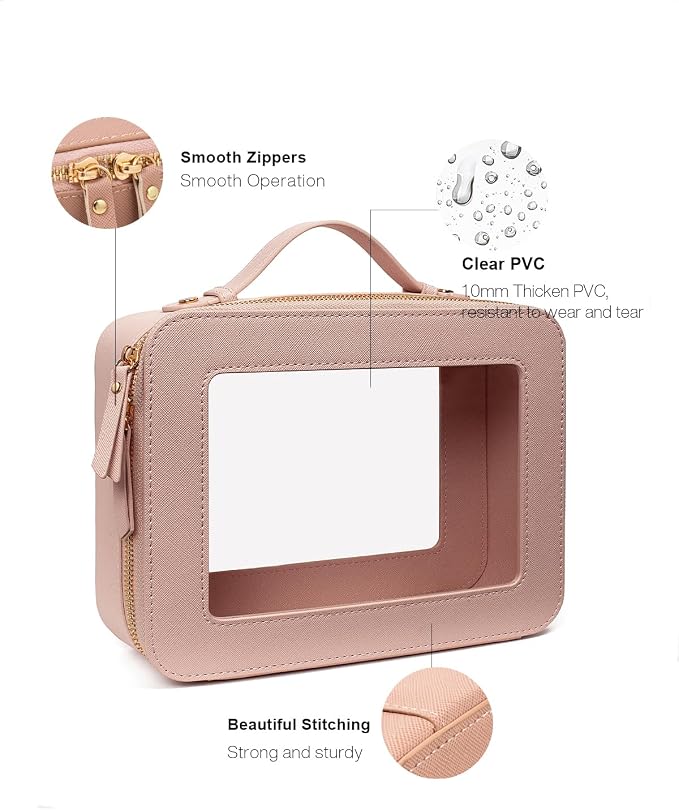 Travel Clear Makeup Bag Set, TSA Approved Cosmetic Bag Case - Image 4