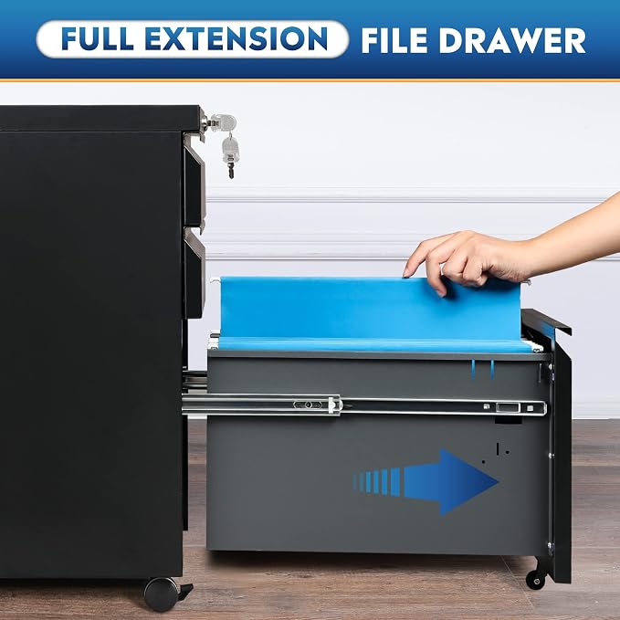 DEVAISE 3 Drawer Mobile File Cabinet - Image 7