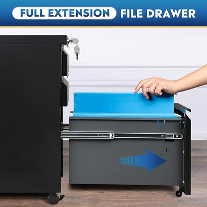 DEVAISE 3 Drawer Mobile File Cabinet - Image 7