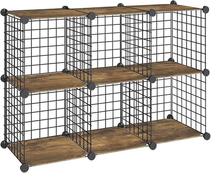 HOOBRO Wire Cube Storage Organizer, 6-Cube Metal Storage Shelves, Modular by HOOBRO