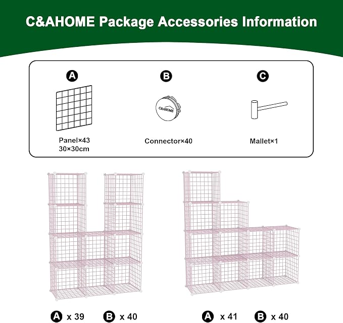 C&AHOME Wire Cube Storage, 12 - Image 7