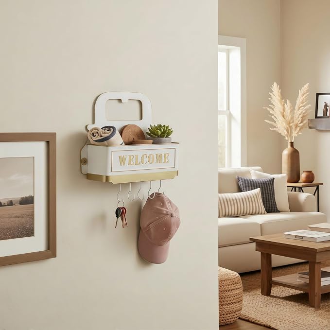 Truck Farmhouse Key Rack & Rustic Metal Wall Planter, Wall Mounted Flower Pot - Image 6