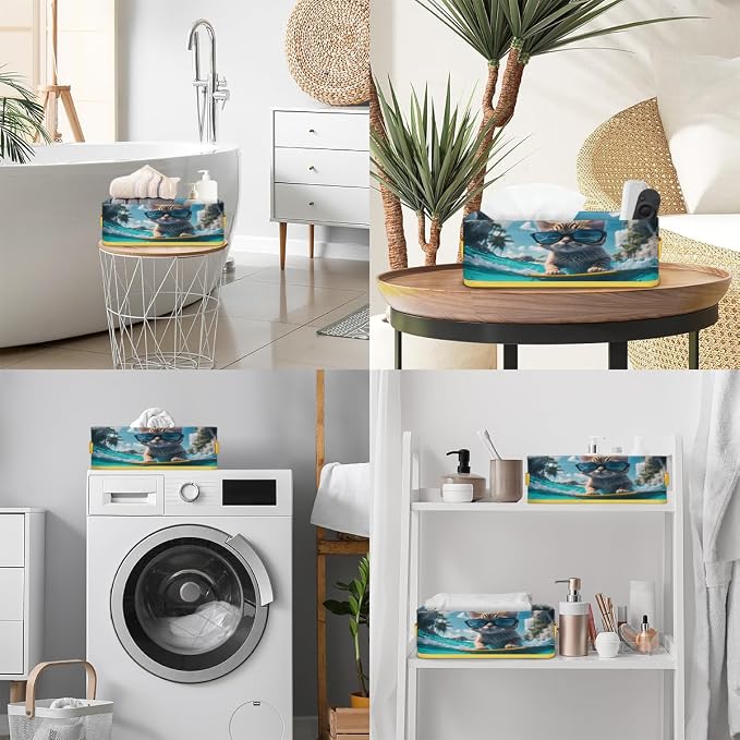 Cat Sunglasses Swim Bathroom Storage Basket, Foldable - Image 5