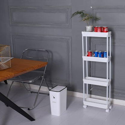Sooyee 4 Tier Slim Storage Cart Mobile Shelving Unit Organizer Slide Out - Image 7