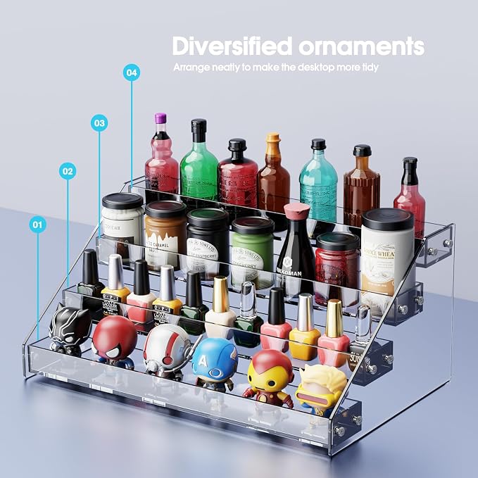 Acrylic 4-Tier Display Stand, Storage Rack, Card Display Stand, - Image 3