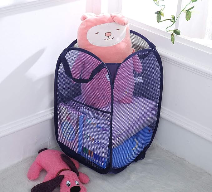 Larpur Popup Mesh Laundry Basket, Collapsible and Portable Clothes Washing - Image 7