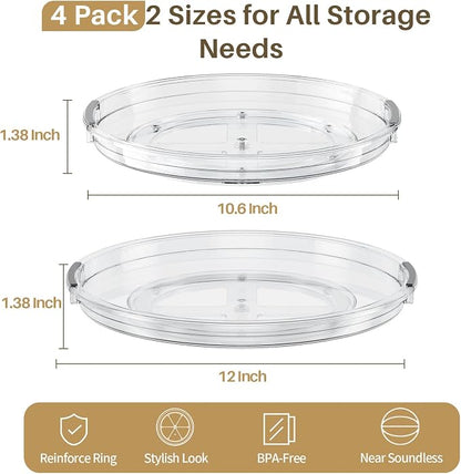 LAMU 4 Pack Lazy Susan Organizer Turntable - Image 2