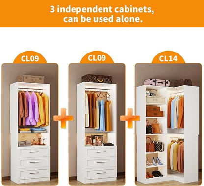 Closet System with 6 Drawers, Corner Closet Organizer Systems with 8 Shelves & - Image 6