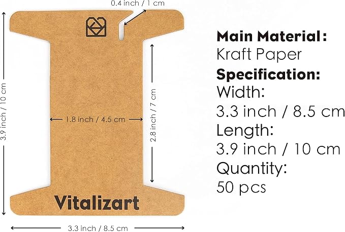 Vitalizart Ribbon Storage Organizer 50 Pcs Ribbon Spools Empty Cardboard Yarn - Image 2