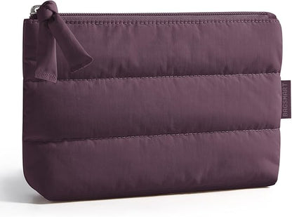 BAGSMART Small Makeup Bag, Machine Washable Puffy Cosmetic Pouch | 1.6" slim by BAGSMART