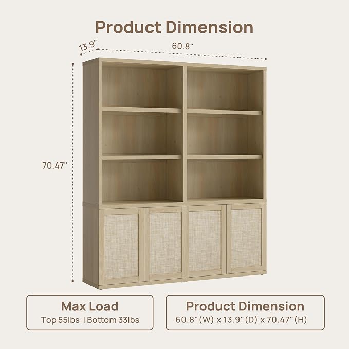 SICOTAS 70.5" Tall Bookshelf - Image 2
