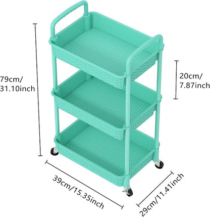 MOYIPIN 3-Tier Plastic Rolling Utility Cart - Image 2