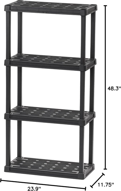 IRIS USA 4-Shelf Light Duty Plastic Storage Shelves, 200lb Capacity, Medium - Image 9