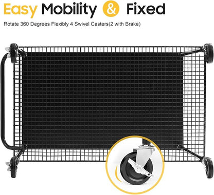 WDT 2-Tier Utility Cart with Wheels, Metal Cart with 1000LBS Capacity, NSF - Image 4