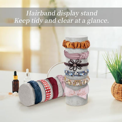 2 Pcs Vertical Headband Holder Organizer Soft Velvet Hairband Dislay Stand Head - Image 3