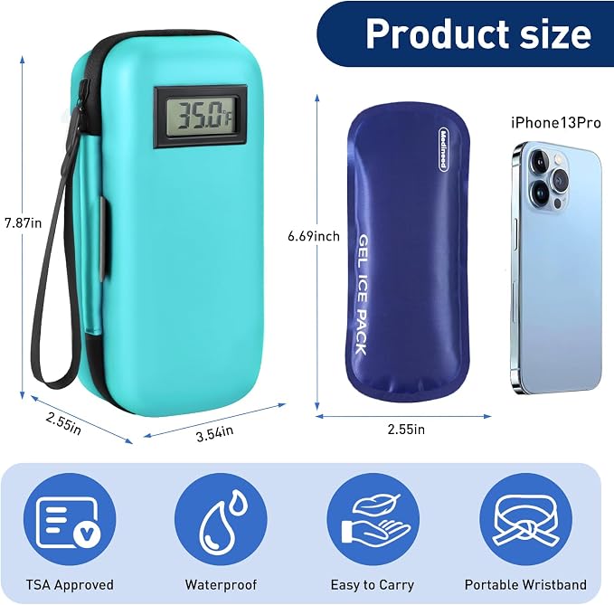 Insulin Cooler Travel Case, Portable Temperature Display Medicine Travel Cooler - Image 8