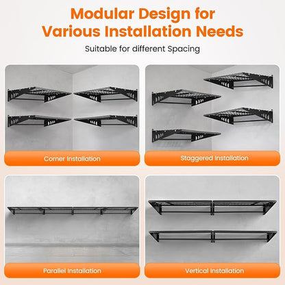 Garage Shelving 2x3ft 4-Pack, Garage Storage Rack 24"x36" Metal Shelves Black - Image 5