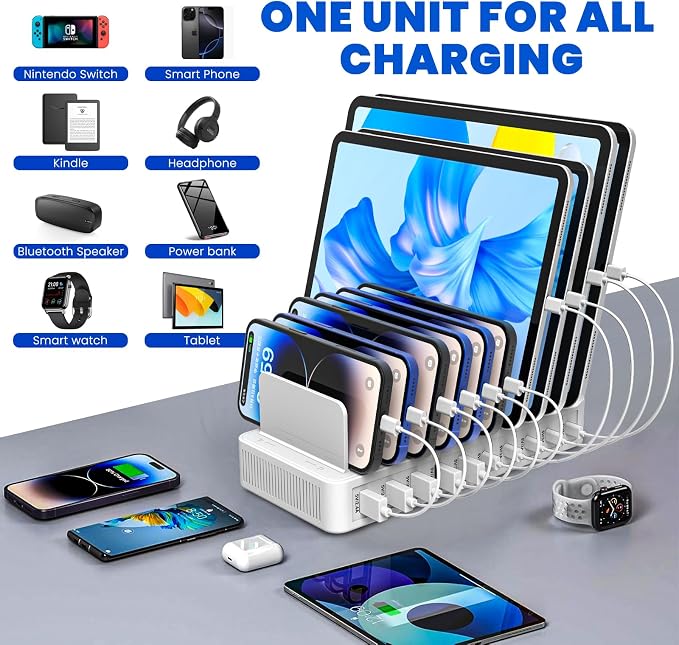 Charging Station for Multiple Devices, 100W 10 Ports Charging Dock - Image 5