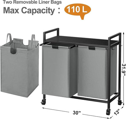 WOWLIVE Double Laundry Hamper - Image 4