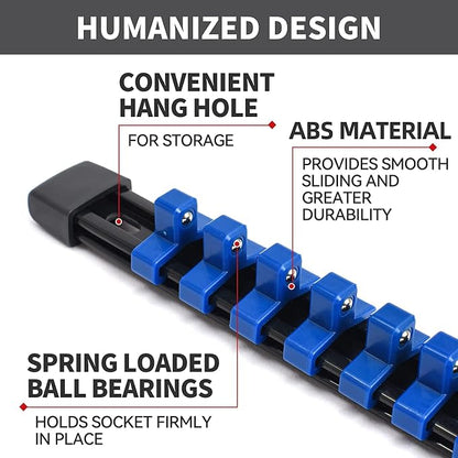 Socket Organizer Drive ABS Tools-Socket Holder, 3/8-Inch x 135 Clips, 1/2-Inch - Image 3