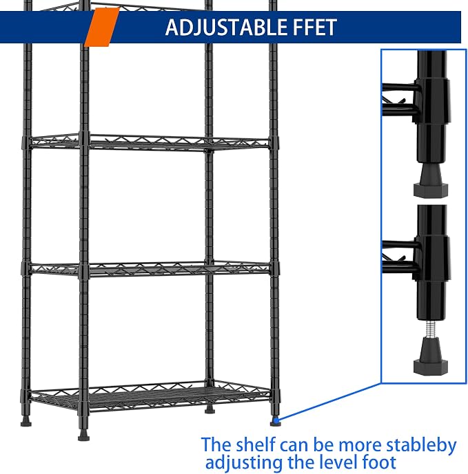 REGILLER 6 Wire Shelving Steel Storage Rack Adjustable Unit Shelves - Image 8