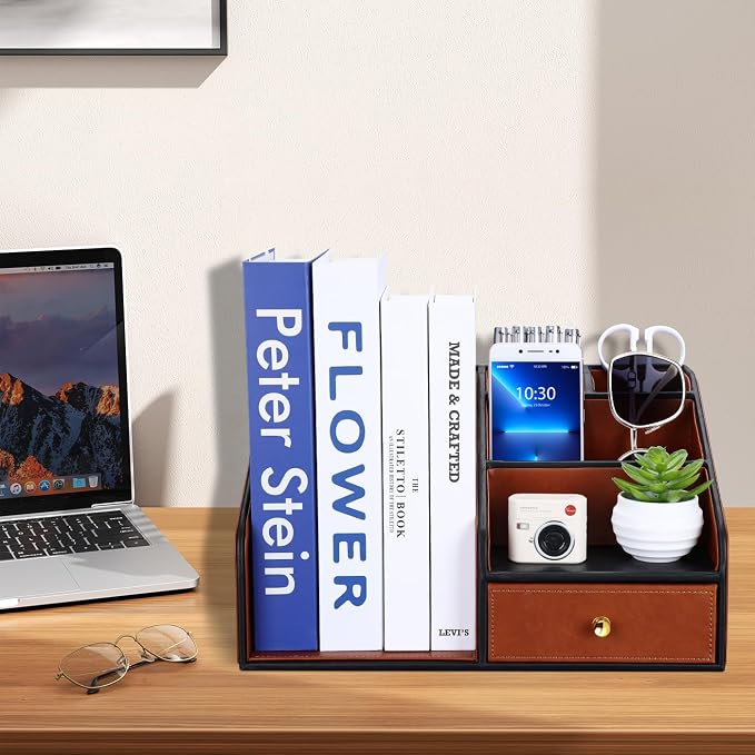 GORESE PU Leather Desk Organizer - Image 7