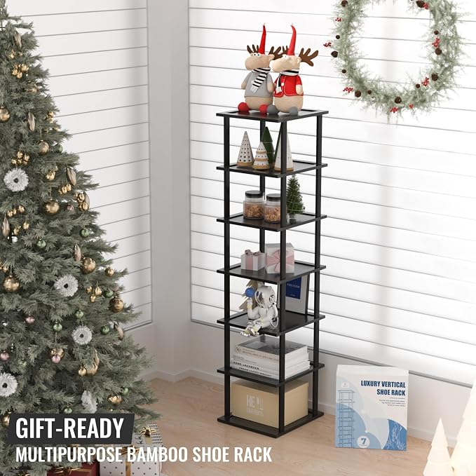 Bamboo Free Standing Shoe Rack Shelf Multi Tier Tall Wooden Stackable Shoes - Image 7