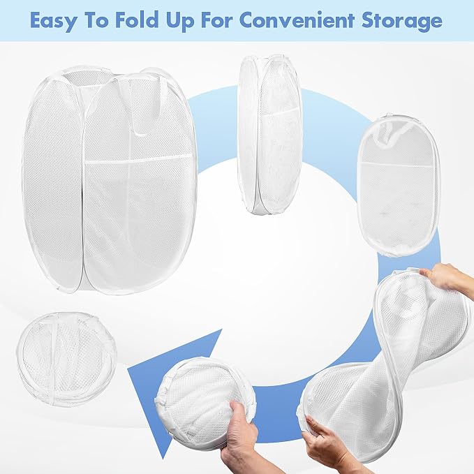 DUCOO Pop Up Laundry Hamper, 70L Collapsible Mesh Laundry Basket - Image 5