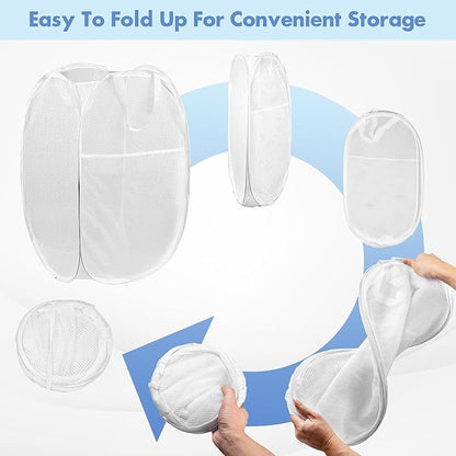 DUCOO Pop Up Laundry Hamper, 70L Collapsible Mesh Laundry Basket - Image 5