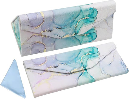 Foldable Glasses Case, Magnetic PU Leahter Sunglasses Case, Cute Hard Shell by FLYINGMAGE