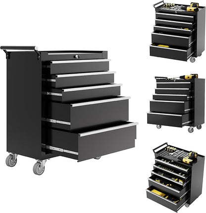 Rolling Tool Chest with Wheels, 5 Drawer Tool Storage Cabinet, Portable Toolbox by Unknown