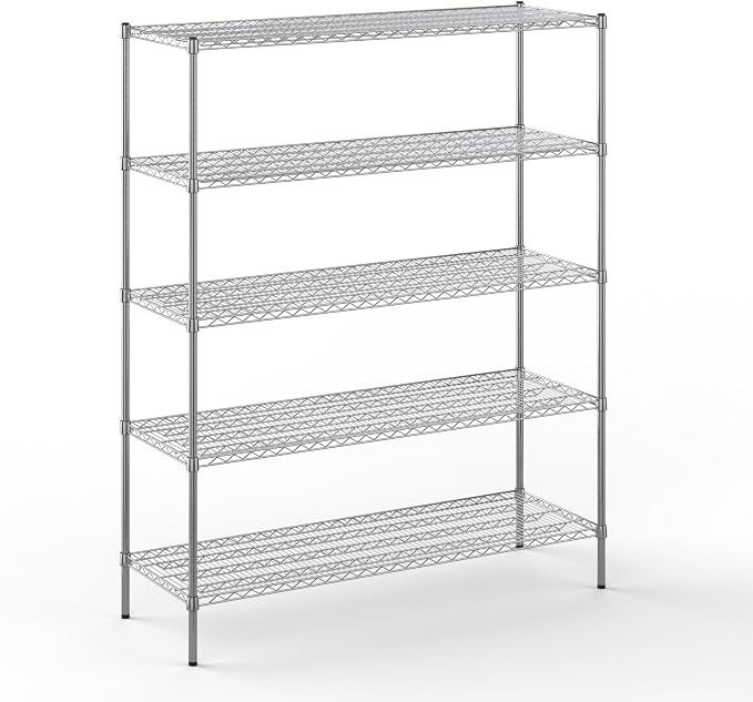 21" Deep x 60" Wide x 74" Height Wire Shelving Kit | 5-Tier | NSF Commercial by Regal+Altair