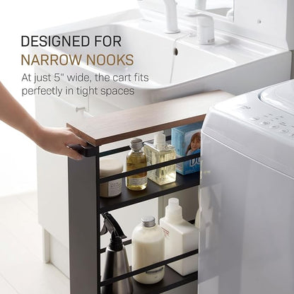 YAMAZAKI home Tower Rolling Slim Storage Cart - Image 5
