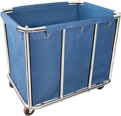 11.35 Bushel Industrial Rolling Laundry Cart, Commercial Laundry Basket by Graywlof